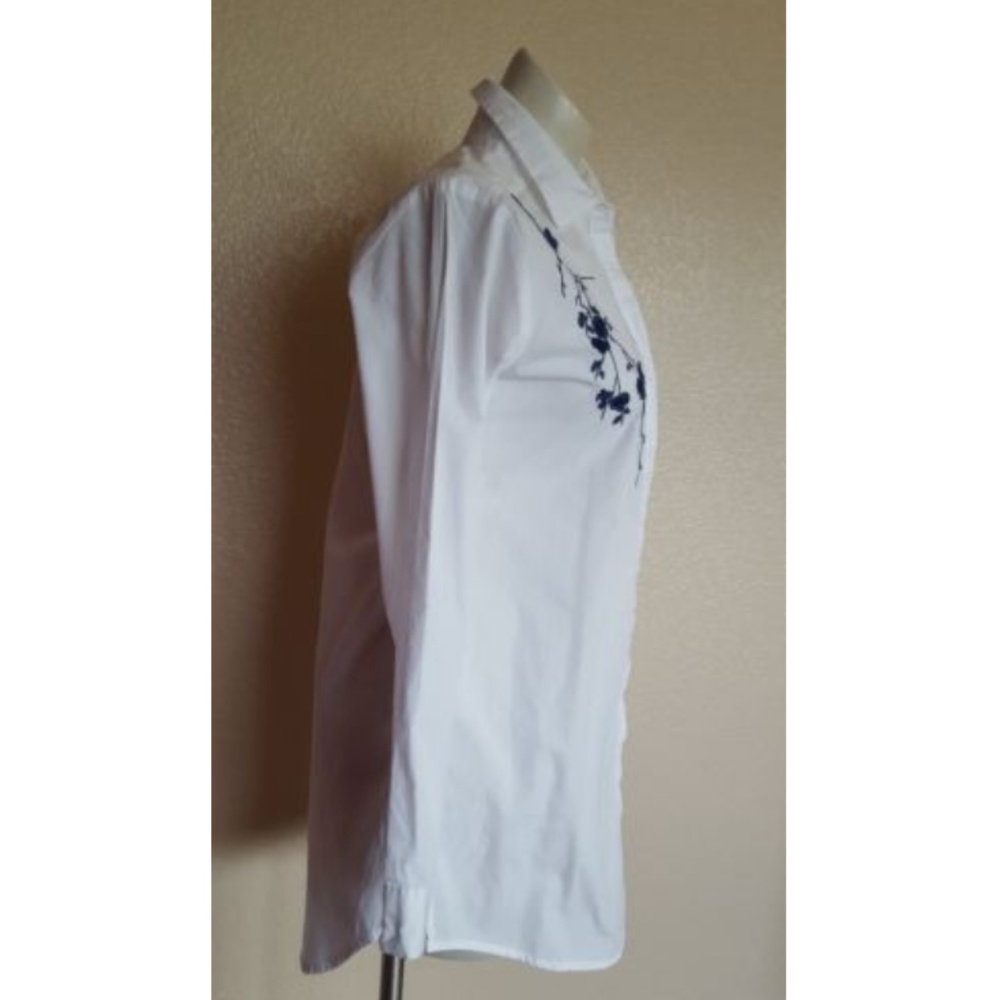 NWOT SOFT SURROUNDINGS Alexandria Embroidered Button Down White Shirt PS - Picture 3 of 8